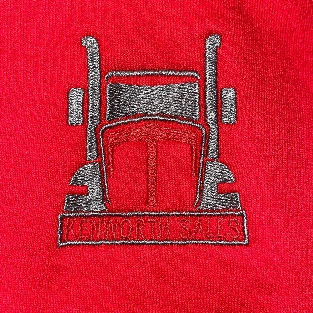 Soft Red Trucker Truck Driver Kenworth Sales Logo Hooded Hoodie Sweatshirt XL